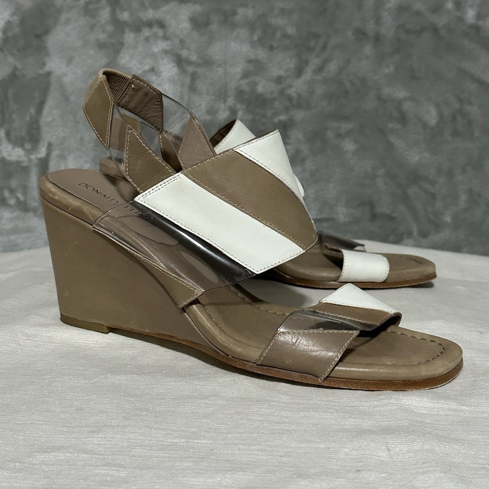 Donald J Pliner Womens Levie Leather Slingback Colorblock Wedge Sandals Size 8M
